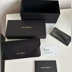 Authentic Dolce & Gabbana box, sunglass case, certificate. Case and box only